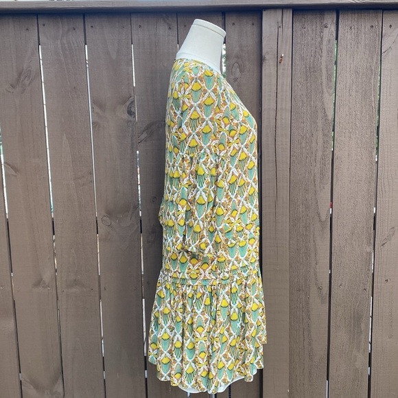 Kobi Halperin Lulu Silk Drop Waist Dress in Ivory Multicolor size XS - Picture 8 of 16